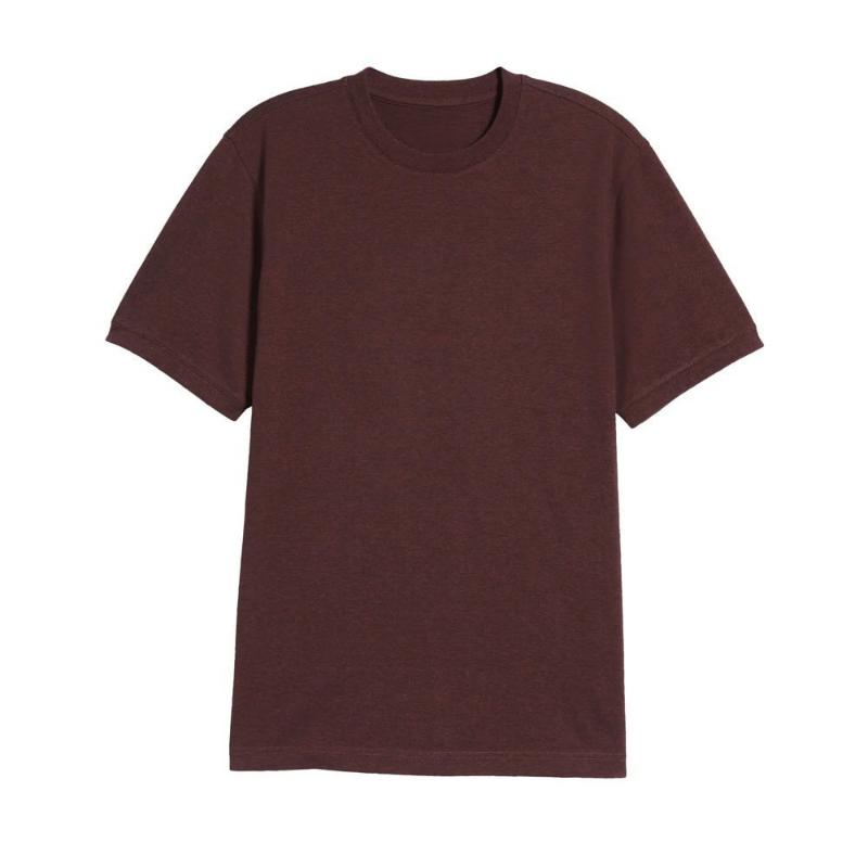C.Kay's Designs Burgundy Heather Cotton T-Shirt for Men, Short Sleeve Crew Neck Tee