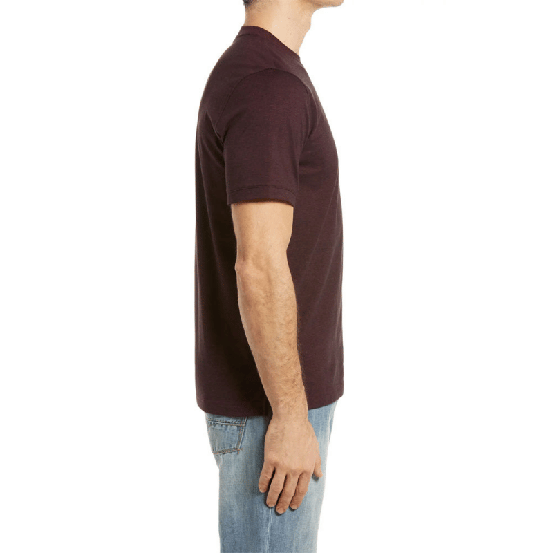 C.Kay's Designs Burgundy Heather Cotton T-Shirt for Men, Short Sleeve Crew Neck Tee