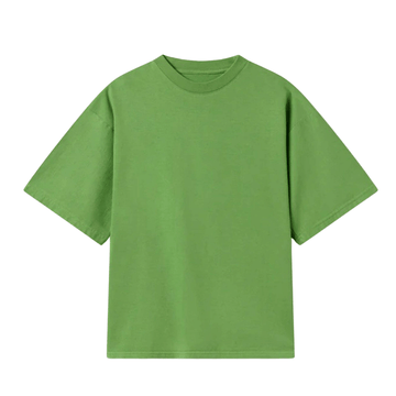 C.Kay's Designs Fern Green Oversized Cotton T-Shirt for Men, Drop Shoulder Short Sleeve Boxy Tee