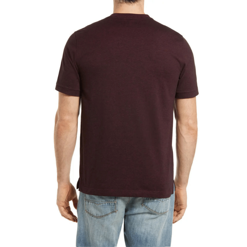 C.Kay's Designs Burgundy Heather Cotton T-Shirt for Men, Short Sleeve Crew Neck Tee