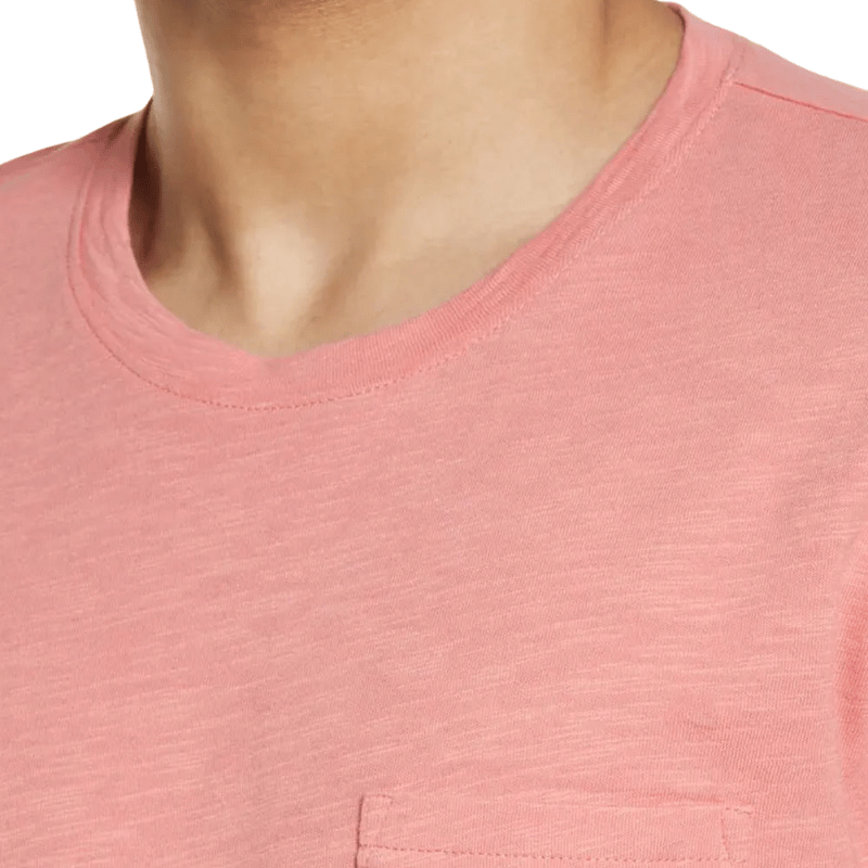 C.Kay's Designs Coral Slub Cotton Pocket T-Shirt for Men, Short Sleeve Crew Neck Tee with Chest Pocket