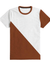 C.Kay's Designs Rust Diagonal Colour Block Cotton T-Shirt for Men, Short Sleeve Crew Neck Tee